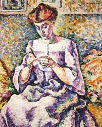 Lucie Cousturier Woman Crocheting Germany oil painting art